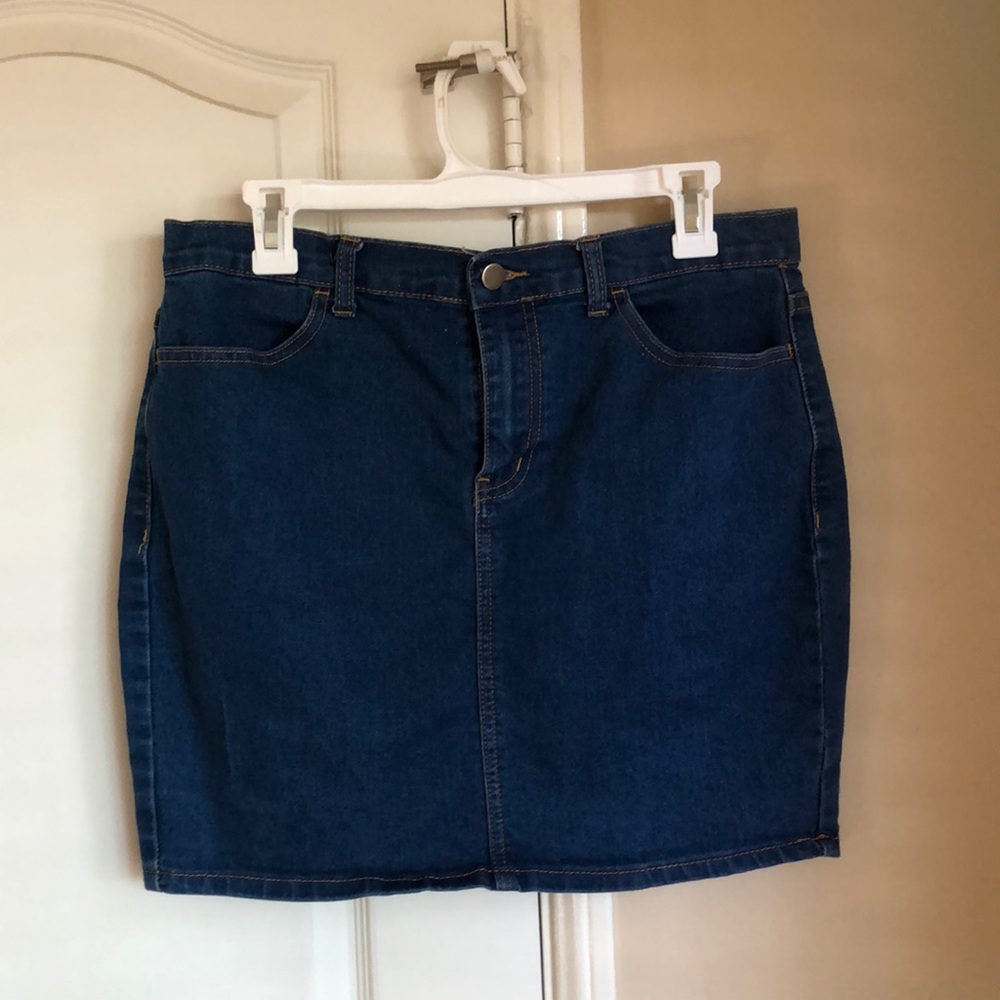 High Waisted Jean Skirt